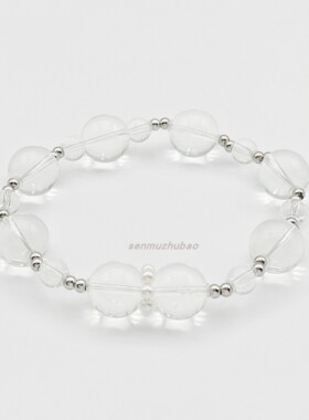 新中式复古清凉夏日风925纯银施华洛珍珠白水晶镭射珠手串高级感
