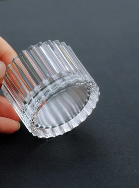 创意竖条纹香薰蜡烛杯透明蜡烛台