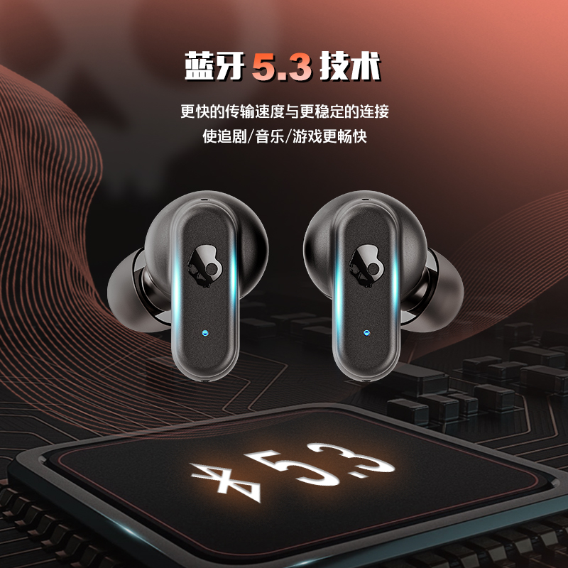 骷髅头/Skullcandy DIME3 迷你豆真无线蓝牙耳机运动半入耳式游戏 - 图0