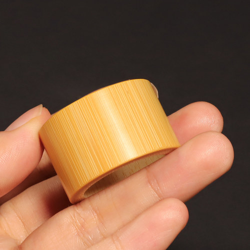 艺竹情天然老玉竹实心竹环扳指戒指手工男女款文玩竹子竹根雕饰品 - 图2