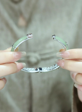 925银节节高升复古竹节手镯女高级感宫廷风汉服配饰古风开口手环