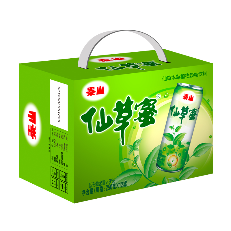 泰山仙草蜜250克*12罐凉茶烧仙草即食凉粉植物饮料-图0