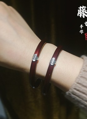 藤也纯银925格桑花无节定制手镯