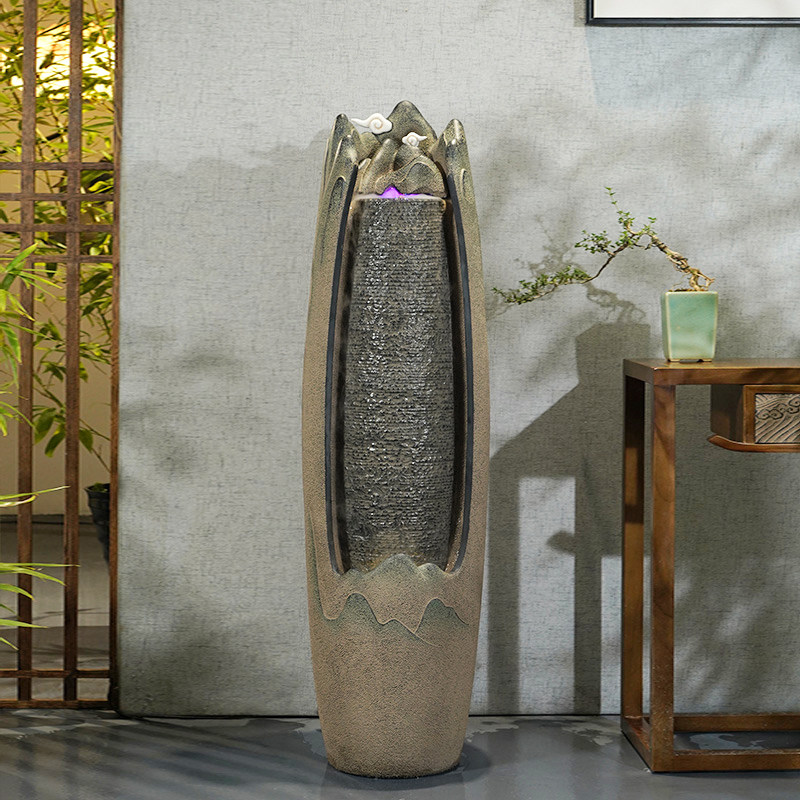 汉韵堂电视柜旁流水喷泉摆件创意客厅落地水景观中式室内装饰摆设,淘宝优惠券,粉丝福利购,淘宝优惠卷