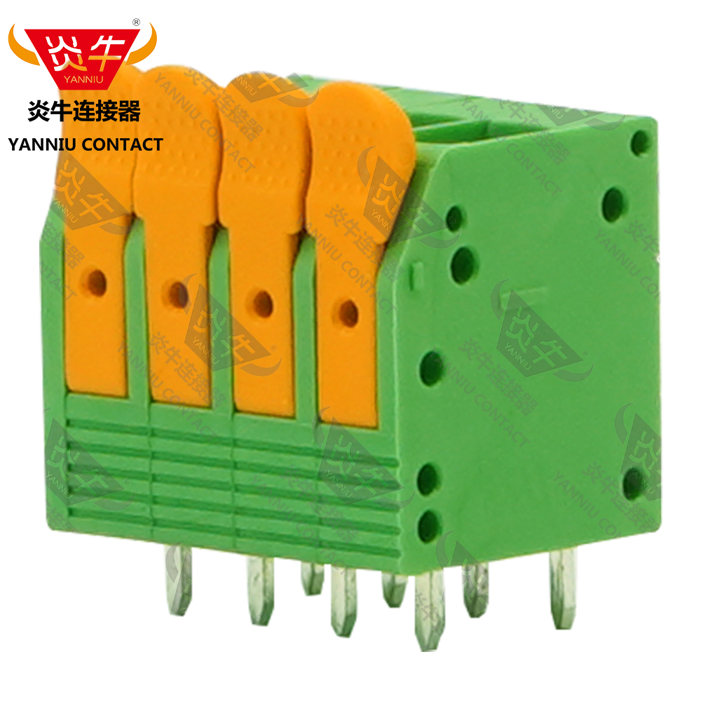 5.0mm炎牛接插件绿色弹簧接线端子YN245V/PLH5/DG2204V/2604-3104 - 图0