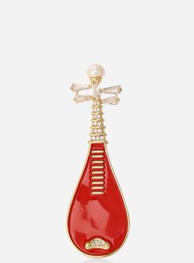 中国风珍珠男女琵琶胸针饰品