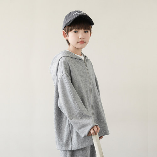 oddtails男童卫衣外套春秋款2026新款儿童春装男孩运动拉链衫上衣 - 图1