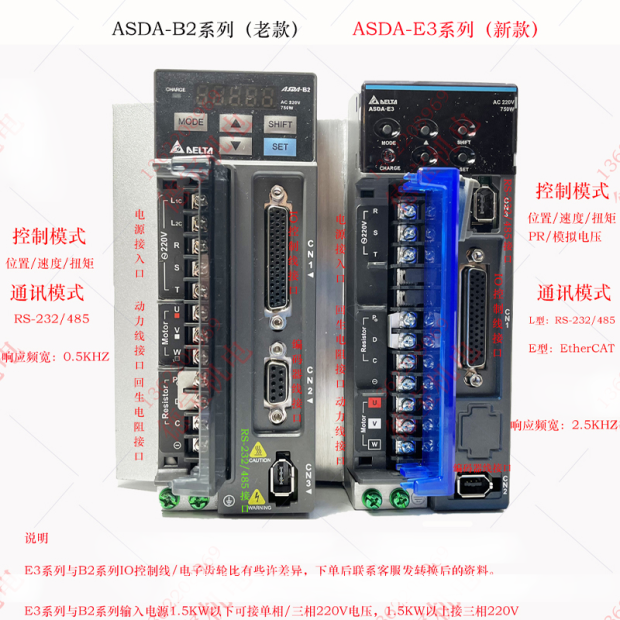 台达E3驱伺服动器电机 ASD-E3-04/0721-L ECM-E3M-C20604/0807RSE - 图0