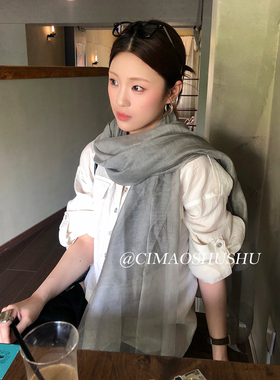 韩版清冷感薄款长款丝巾