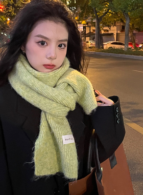 刺毛叔叔冬季纯色韩系女围巾保暖