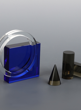 轻奢简约软装设计蓝水晶圆圈几何图形艺术摆设样板房客厅家居摆件