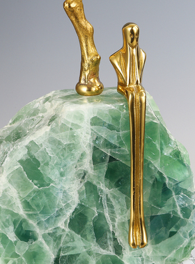 黄铜禅意人物新中式风酒柜装饰品