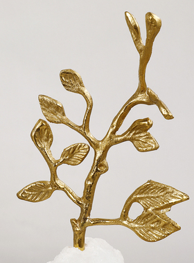 天然客厅卧室新中式风黄铜招财树