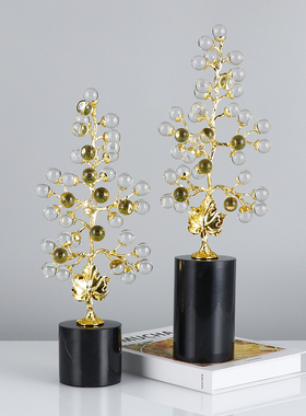 水晶葡萄树家居摆件客厅装饰品