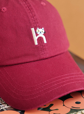 可爱h猫棒球帽韩版百搭显脸小