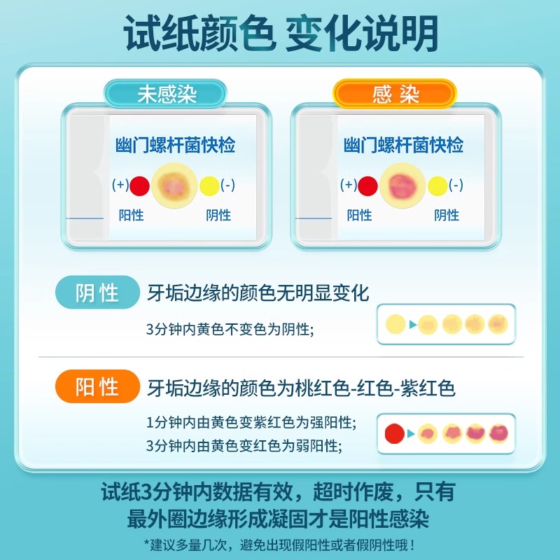 海诺胃幽门螺螺旋杆菌检测试纸口臭自测测试纸非c 碳14吹气呼气卡