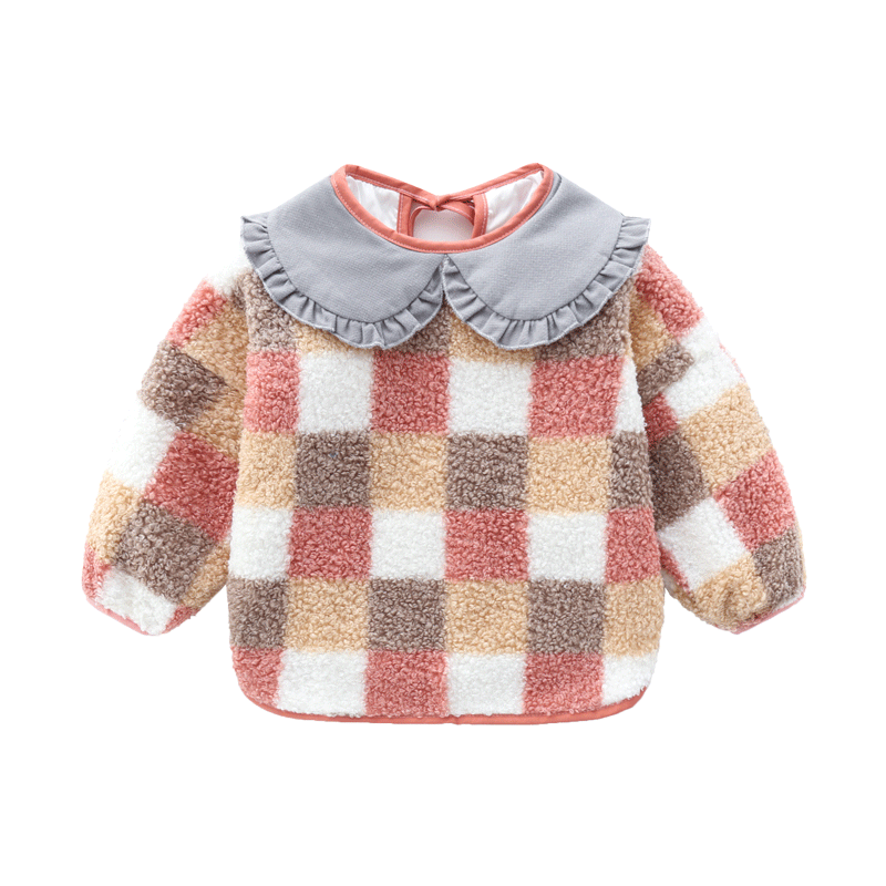 Teddy velvet baby wears clothes inside out to prevent dirt for girls