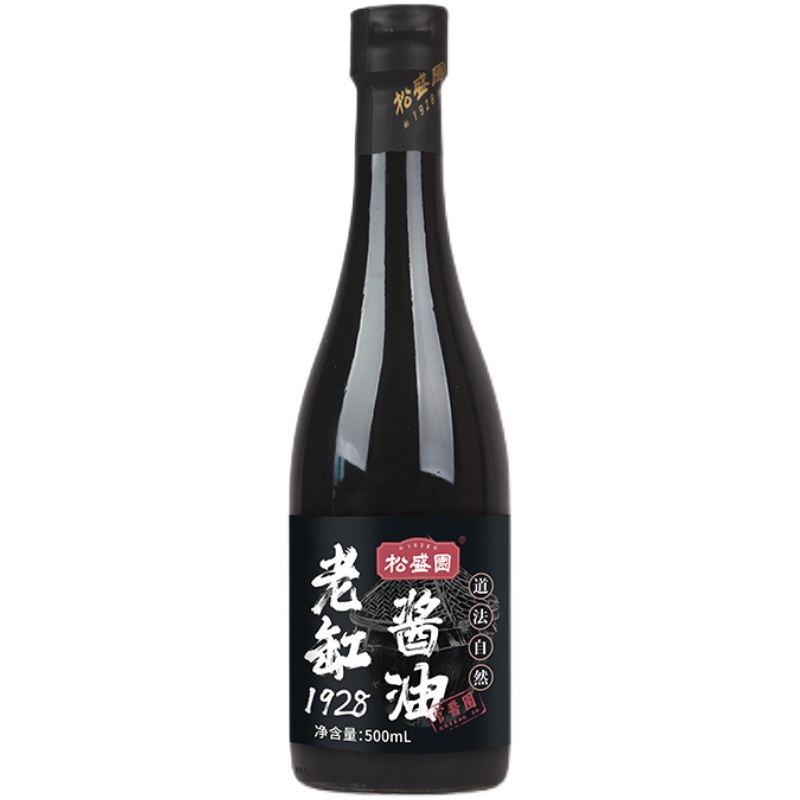 松盛园零添加古法酱油 缸晒生蘸红烧老缸酿造生抽老抽500ml瓶装