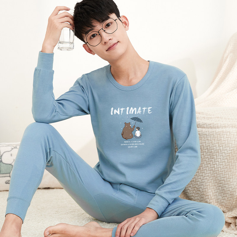 青少年纯棉男士保暖高中学生棉毛衫 cocosmart保暖套装