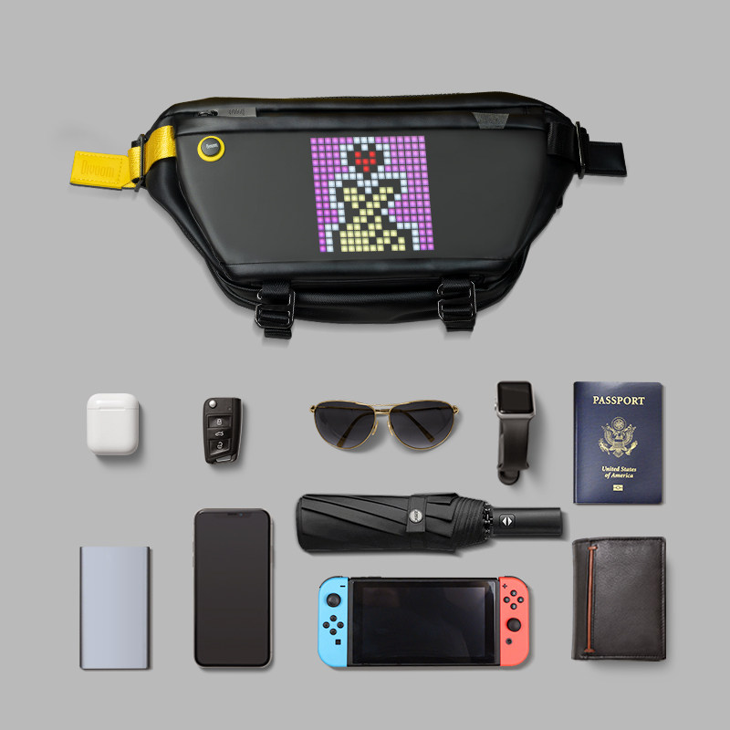 divoom点音像素男士骑行摩托女胸包 divoom点音胸包