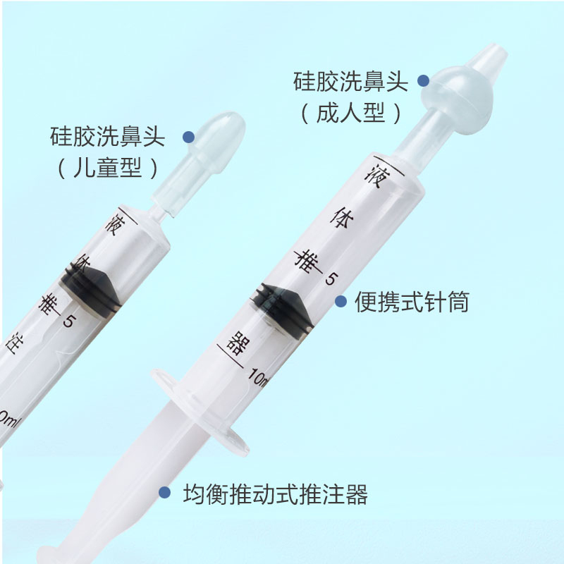 华越推注式洗吸鼻器成人儿童辅助冲洗鼻腔灌注器生理性海盐水洗鼻-图0