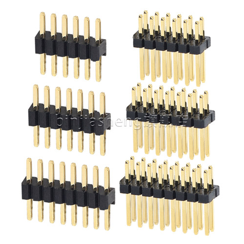 1.27mm间距排针单双排针2/1*2p3 4 5 6 7 8 10 12p插针连接器镀金 - 图0