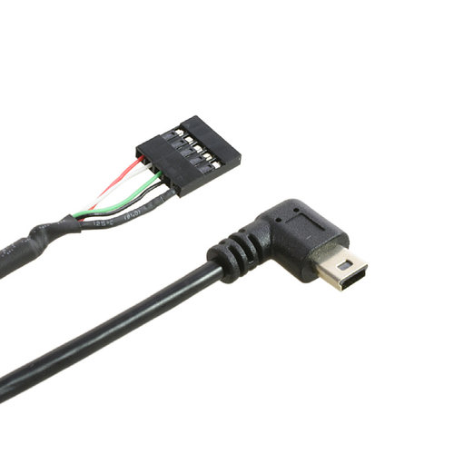 多媚主板前置USB插针转miniusb转接线杜邦9P迷你USB5pin线弯头 - 图0