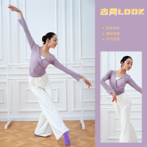 Crowddance Court dance dress 2022 Summer classical dance net yarn blouses Chinese dance practice Body Rhyme body