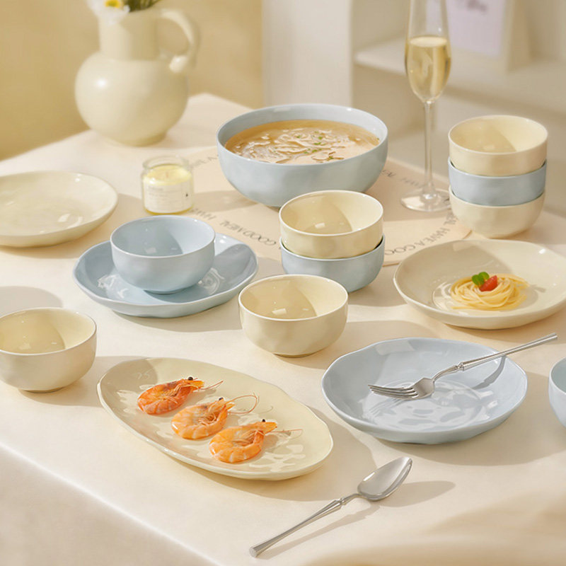 奶油风吃饭碗家用2026新款米饭碗陶瓷餐具高颜值汤碗面碗盘子,淘宝优惠券,粉丝福利购,淘宝优惠卷