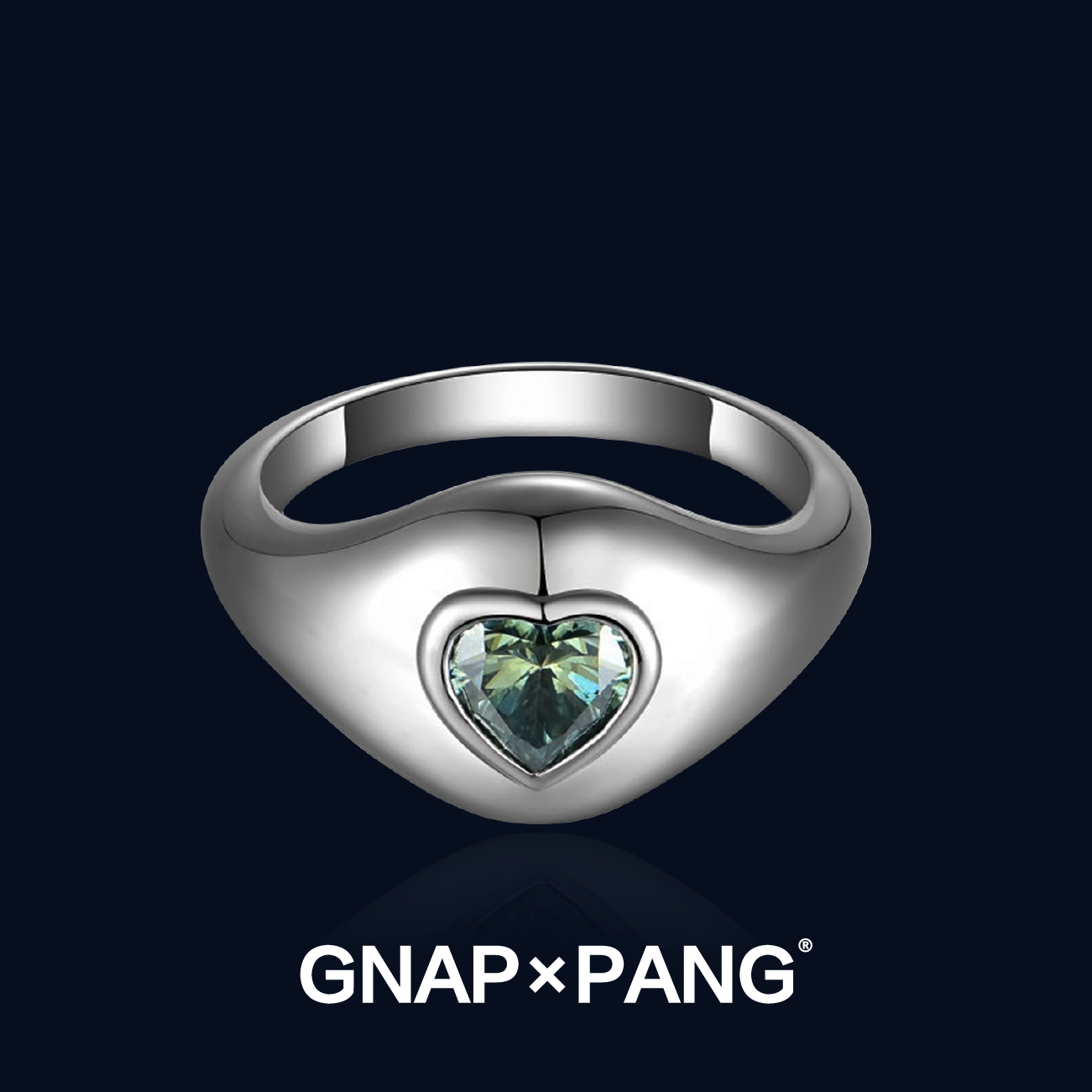 1 carat love moissanite hip hop men's tail ring