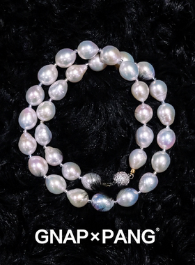 GNAPxPANG JEWELRY露鸣春山月 极光大颗粒巴洛克珍珠项链嘻哈男