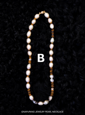 原创淡水珍珠虎眼石嘻哈项链男