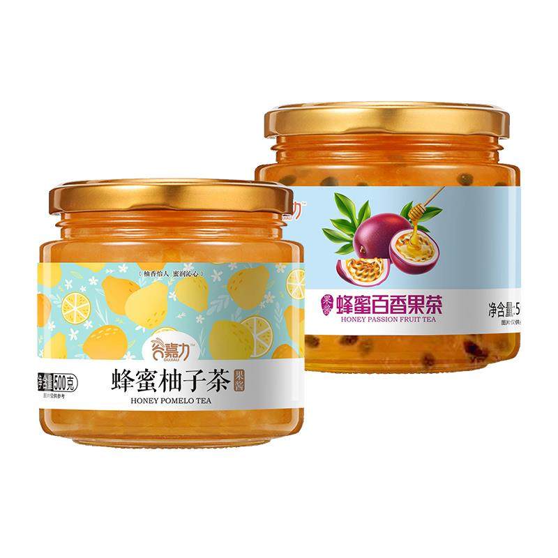 柠檬百香果泡水喝的冲饮料*柚子茶 齐鲁壮硕蜂蜜果味茶