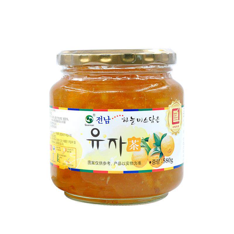 全南580g柠檬韩国进口水果茶柚子茶 齐鲁壮硕蜂蜜果味茶