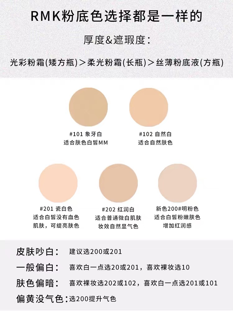 新版RMK水凝粉底霜小样试色矮方瓶丝薄粉底液柔光粉底液