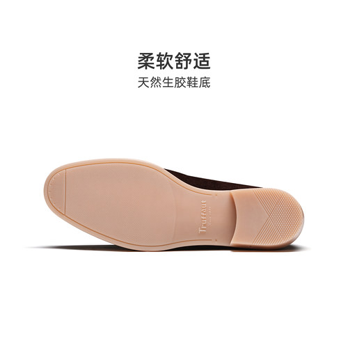 Truffaut比利时流苏乐福鞋男款反绒商务休闲皮鞋一脚蹬豆豆鞋夏季 - 图2