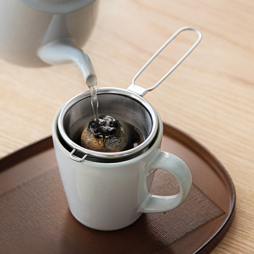 霜山日本进口不锈钢过滤茶漏家用茶叶单耳过滤网茶道配件滤茶器 - 图2