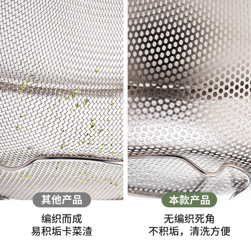霜山304不锈钢盆子厨房洗菜盆沥水篮家用多功能料理盆打蛋和面盆 - 图3
