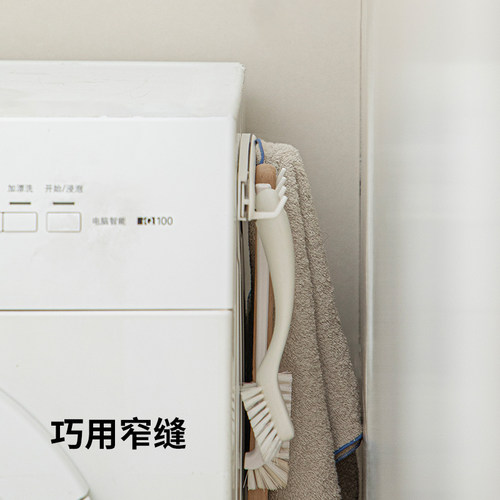 霜山可伸缩缝隙挂钩免打孔置物架壁挂式六排粘钩浴室厨房橱柜挂钩 - 图2