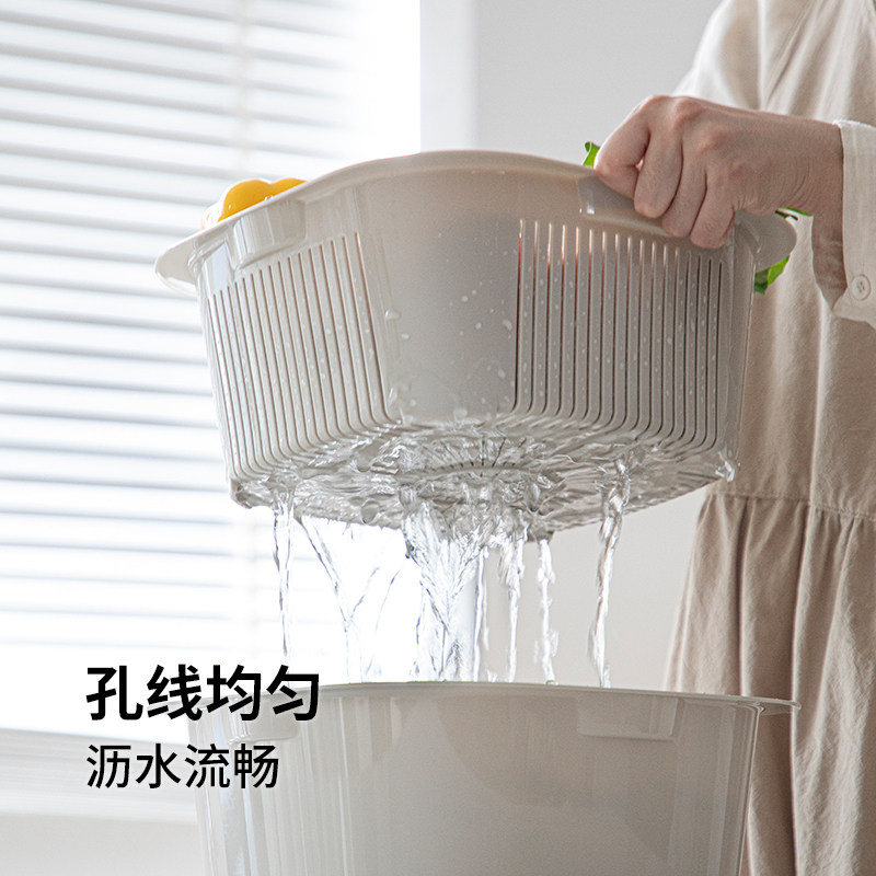 霜山洗菜盆沥水篮家用厨房多层洗水果滤水可叠加菜篮子洗碗机可用,淘宝优惠券,粉丝福利购,淘宝优惠卷