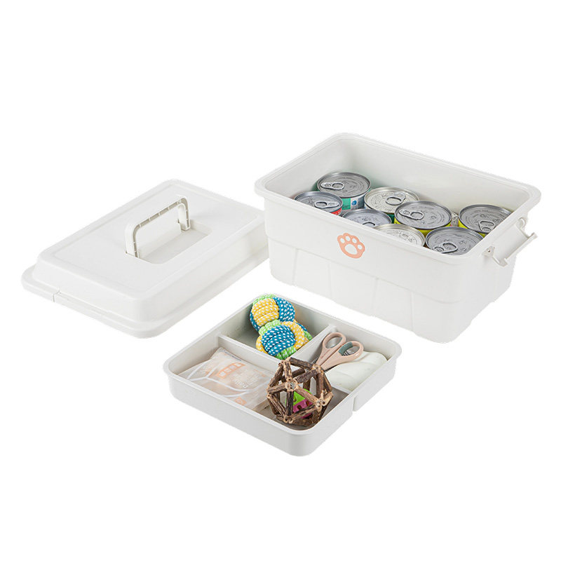 霜山杂物收纳盒猫狗罐头零食玩具带盖储物盒手提便携宠物用品整理,淘宝优惠券,粉丝福利购,淘宝优惠卷