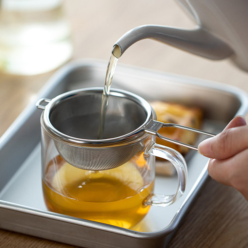 霜山日本进口不锈钢过滤茶漏家用茶叶单耳过滤网茶道配件滤茶器 - 图3
