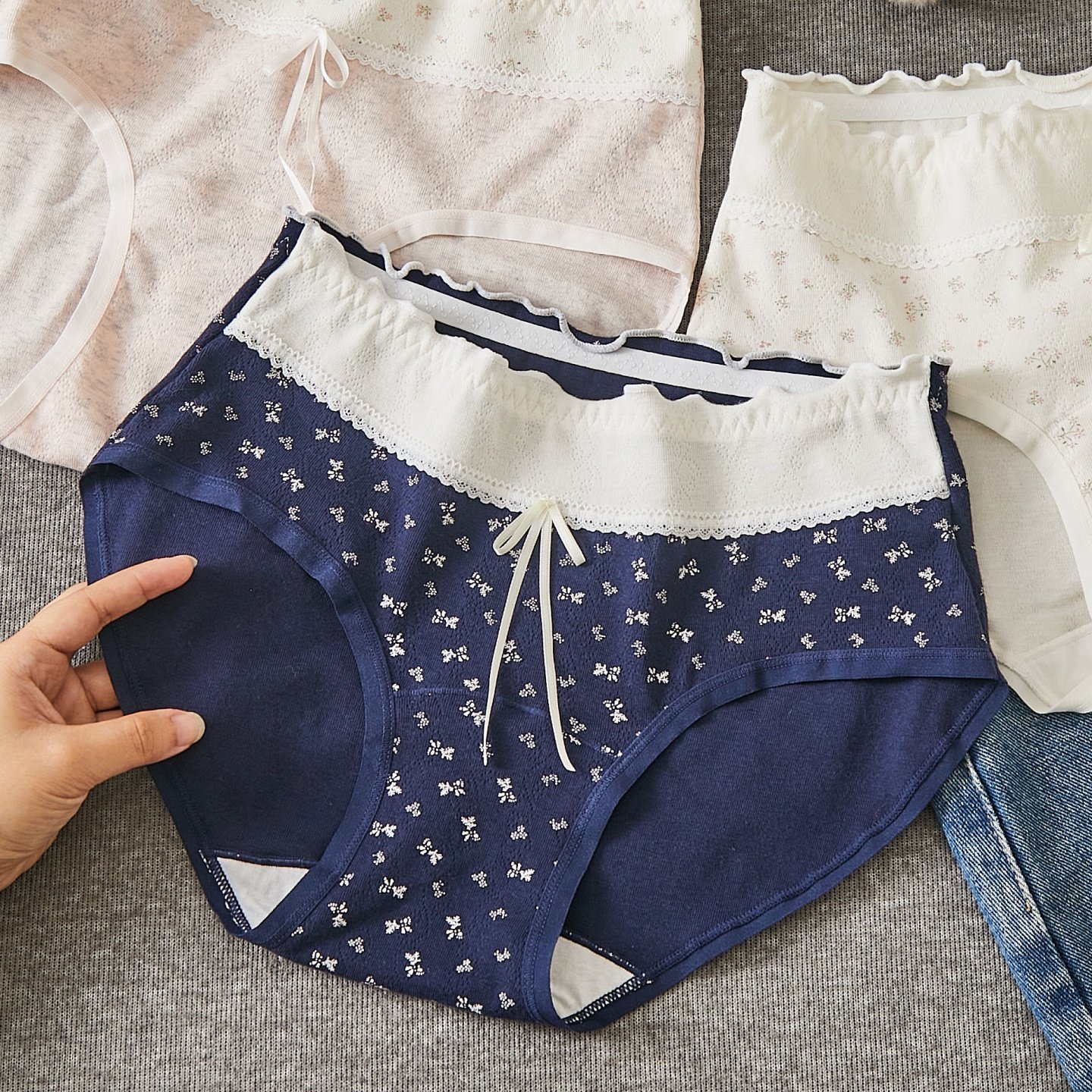 法式碎花内裤女2026新款10A纯棉抗菌加长裆中腰包臀女士三角短裤,淘宝优惠券,粉丝福利购,淘宝优惠卷