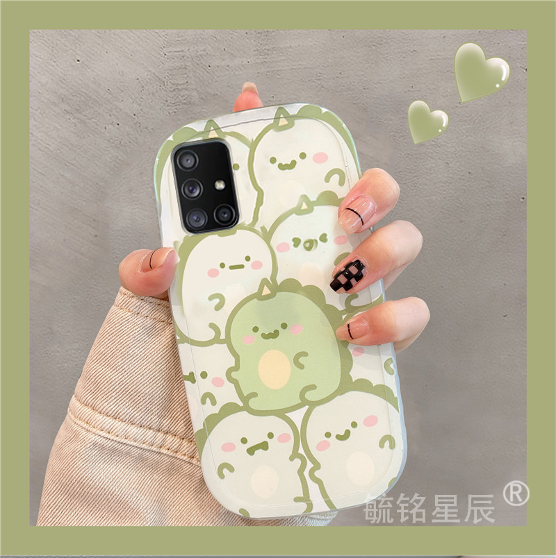 新款透明可爱绿色恐龙适用三星A71手机壳A70蝴蝶结A53小众diy的A52情侣A51硅胶A8s全包高级感C9Pro卡通F52女 - 图0