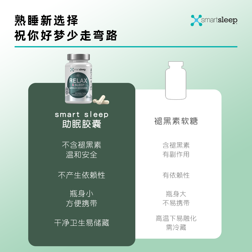 德国smartsleep安神助眠纯植物胶囊 smartsleep海外褪黑素/松果体素