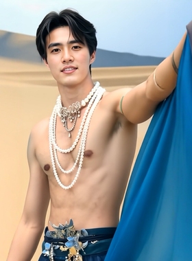 复古夸张项链仿珍珠多层npc