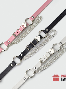 皮质choker项链男潮酷嘻哈