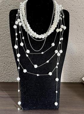 男生酒吧直播男模项链颈链叠戴