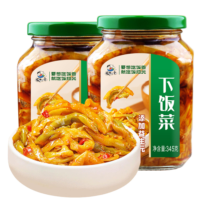 饭扫光下饭菜345g*2瓶装四川味红油榨菜下饭酱菜开胃咸菜眉山泡菜 - 图1