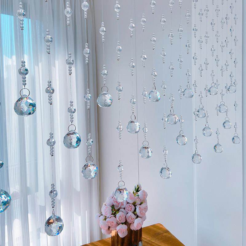新款水晶珠帘轻奢客厅餐厅玄关阳台隔断帘卧室门帘子鞋柜屏风吊饰,淘宝优惠券,粉丝福利购,淘宝优惠卷